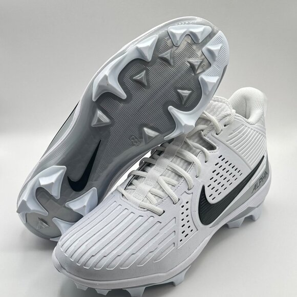 Men's Nike Alpha Menace Strong Football Cleats White Silver II5139-100 Sz 11 NEW - Picture 7 of 8